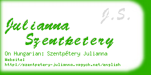 julianna szentpetery business card